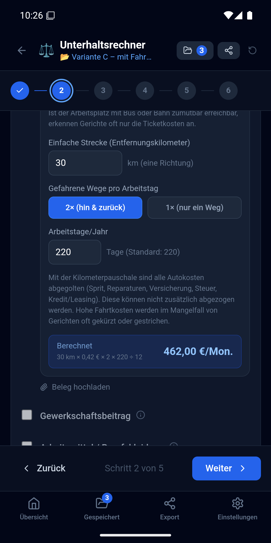 Fahrtkosten